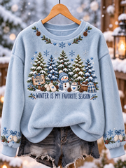 Women's Winter is My Favorite Season Printed Flannel Sweatshirt