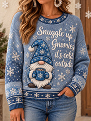 Women's Cozy Winter Season Art Printed Sweater