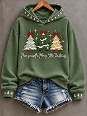 Women's 'Have Yourself a Merry Little Christmas' Print Casual Hoodie