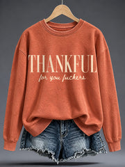 Women's Fun Thanksgiving Print Sweatshirt