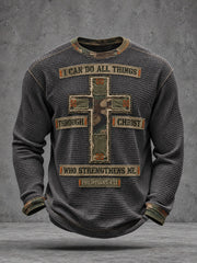 Men’s I Can Do All Things Through Christ Who Strengthens Me Waffle T-Shirt