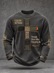Men’s I Can Do All Things Through Christ Who Strengthens Me Waffle T-Shirt