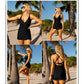 🩱Vacation Sale 49% OFF👙Deep V Cross-Back Ruched One-Piece Swimsuit