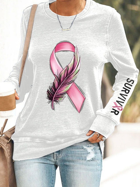 Women's Breast Cancer Awareness Pink Ribbon Sweatshirt