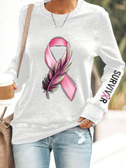 Women's Breast Cancer Awareness Pink Ribbon Sweatshirt