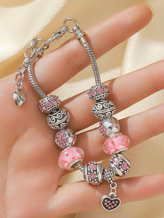 Women's breast cancer pink bracelet