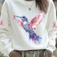 Women's Pink Hummingbird Printed Sweatshirt