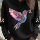 Women's Pink Hummingbird Print Hoodie