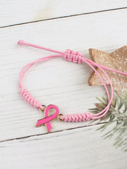Women's Breast Cancer Pink Adjustable Bracelet