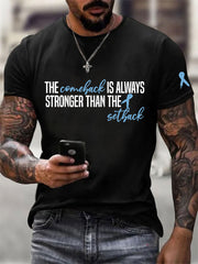 Men's Prostate Cancer Awareness Print Casual T-Shirt