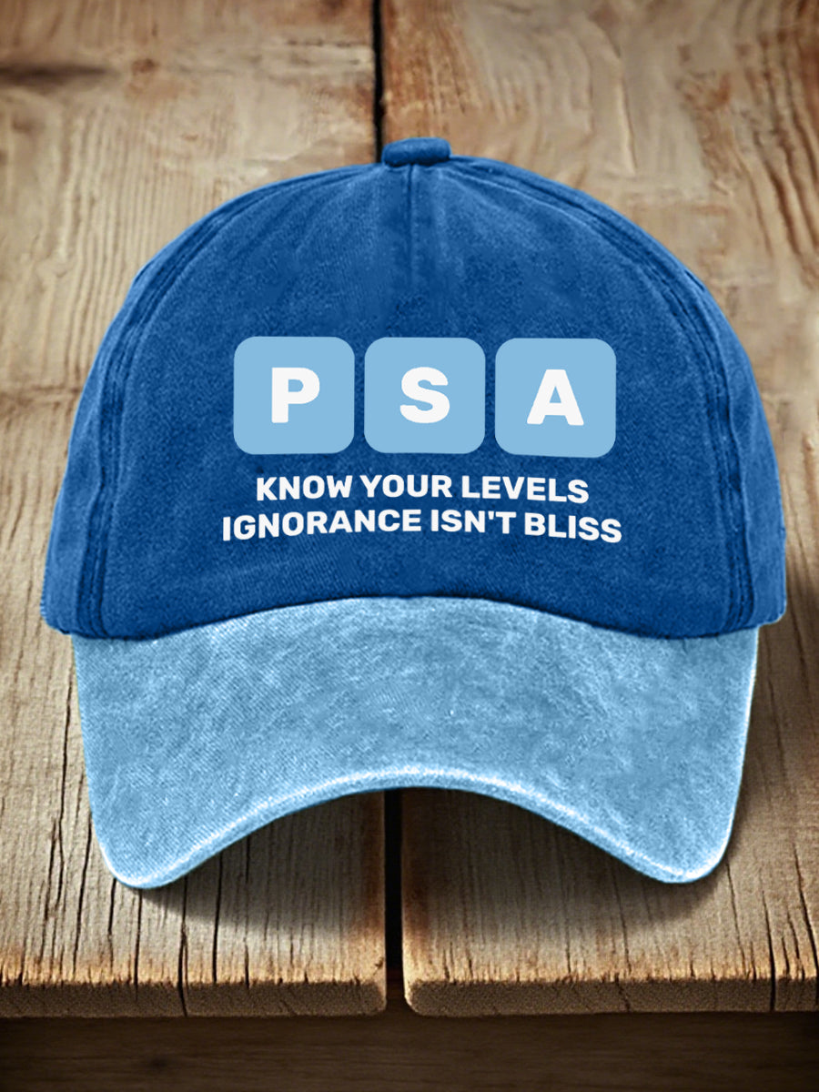 Unisex Prostate Cancer Awareness Print Washed Hat