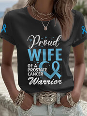 Women's Prostate Cancer Awareness Wife T-Shirt