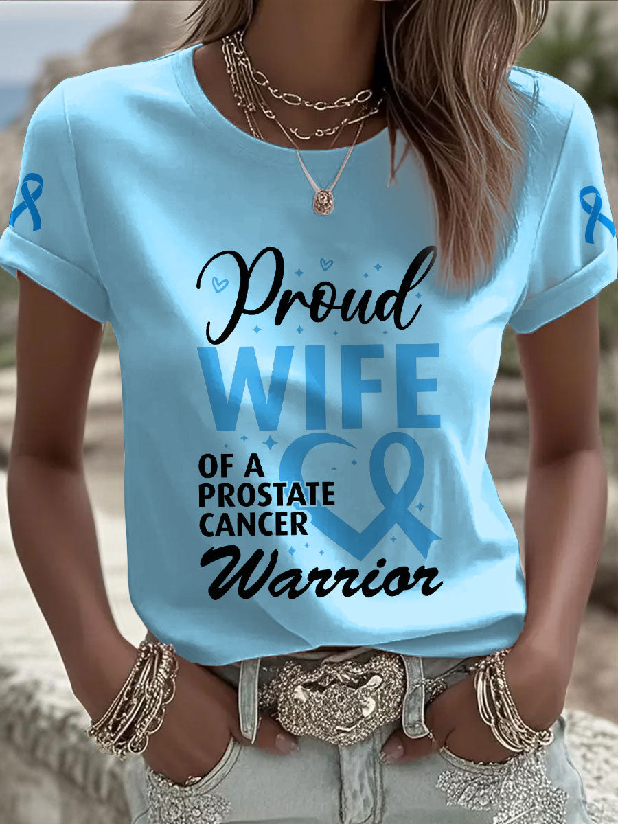 Women's Prostate Cancer Awareness Wife T-Shirt