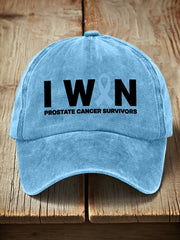 Unisex I Win Prostate Cancer Awareness Print Washed Hat
