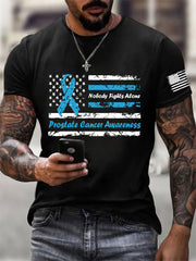 Men's Prostate Cancer Awareness Print Casual T-Shirt