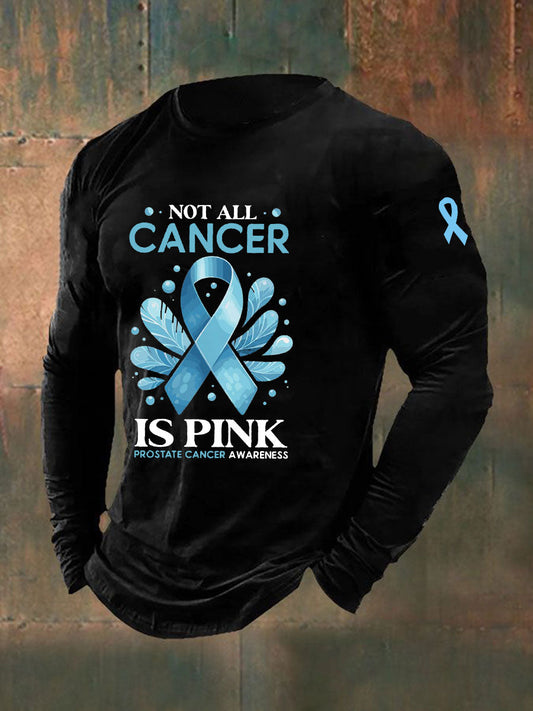 Men's Prostate Cancer Awareness Print Casual T-Shirt