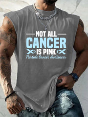Men's Prostate Cancer Awareness Print Casual Tank Top