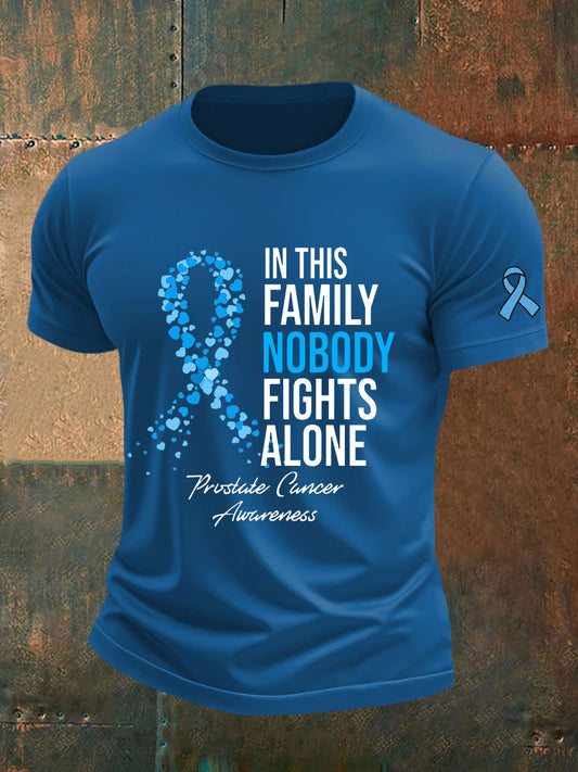 Men's Prostate Cancer Awareness Print Casual T-Shirt