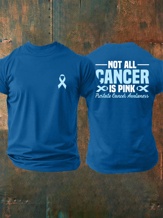 Men's Prostate Cancer Awareness Print Casual T-Shirt