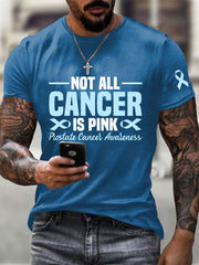 Men's Prostate Cancer Awareness Print Casual T-Shirt