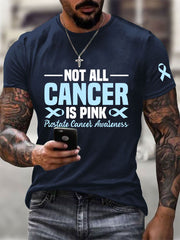 Men's Prostate Cancer Awareness Print Casual T-Shirt