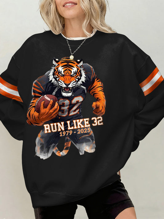 Women's Rudi Johnson Tribute Memorial Football Print Sweatshirt