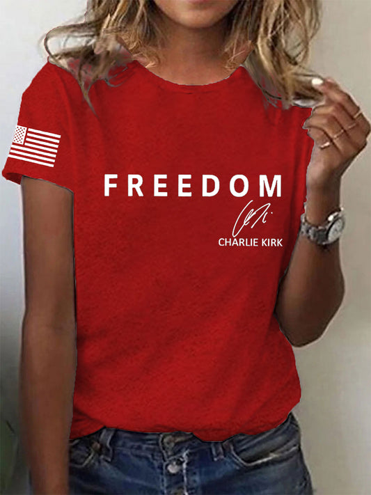 Women's Freedom Is Not Free R.I.P Charlie Kirk Short Sleeve T-shirt