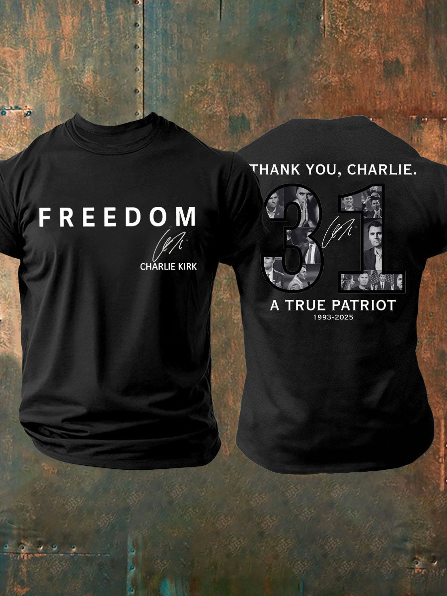 Men's Thank You Charlie 31 True Patriot Printed T-Shirt