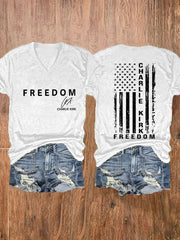 Women's Freedom Is Not Free This is the Turning Point R.I.P Charlie Kirk Print Short Sleeve T-Shirt