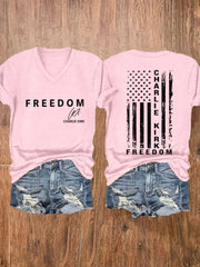 Women's Freedom Is Not Free This is the Turning Point R.I.P Charlie Kirk Print Short Sleeve T-Shirt