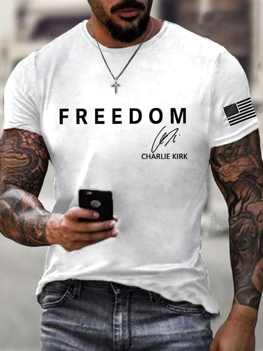 Men's Freedom Is Not Free R.I.P Charlie Kirk Short Sleeve T-shirt