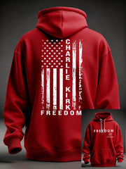 Men's Freedom Is Not Free R.I.P Charlie Kirk Oversized Drop-Shoulder Hoodie with Pockets