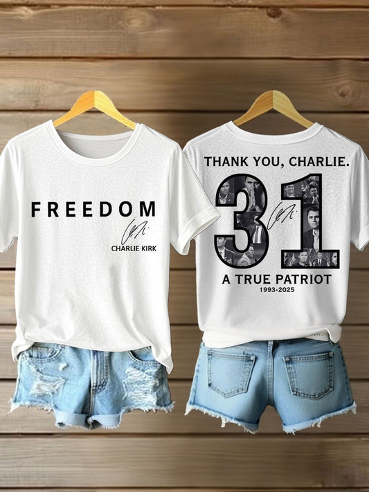Women's Thank You Charlie 31 True Patriot Printed T-shirt