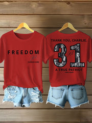 Women's Thank You Charlie 31 True Patriot Printed T-shirt