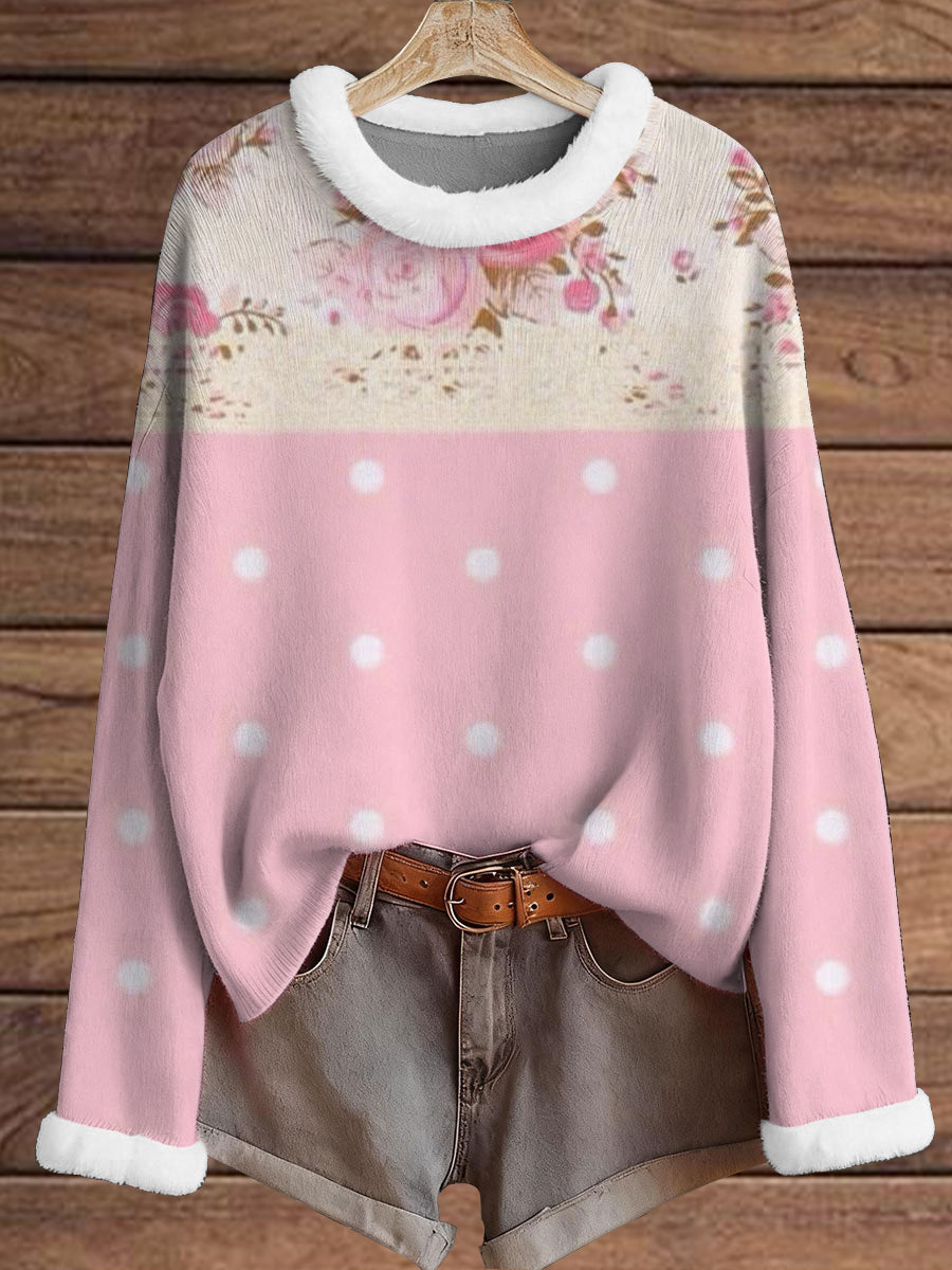 Women's Breast Cancer Pink furry print top