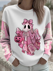 Women's Breast Cancer Awareness Floral Printed Sweatshirt