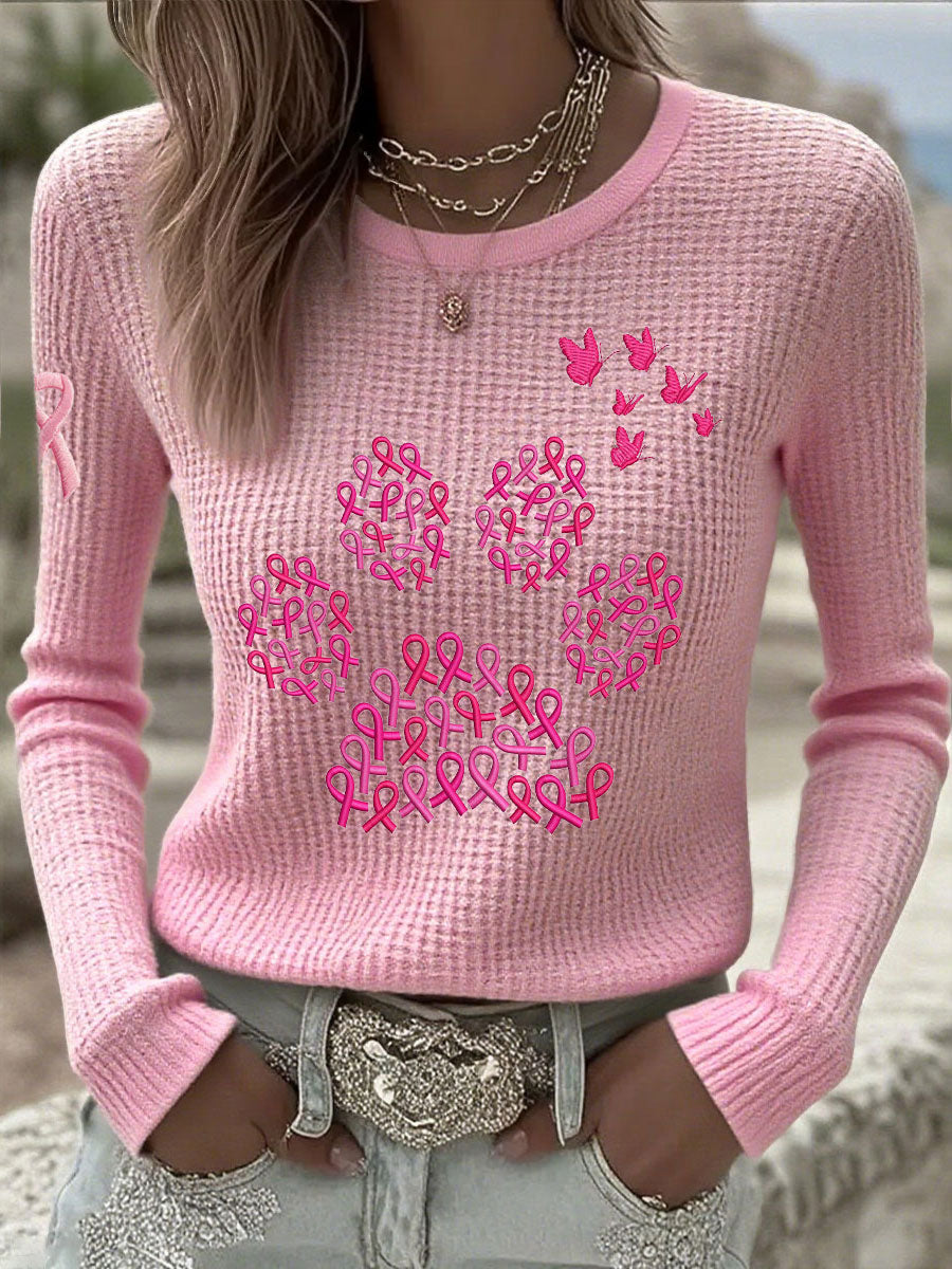 Women's Breast Cancer Awareness Animal Paw Print Tops