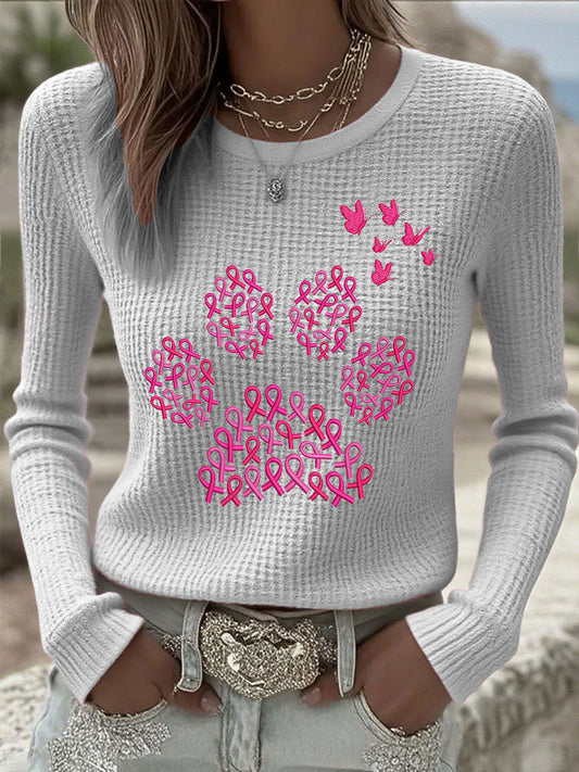 Women's Breast Cancer Awareness Animal Paw Print Tops