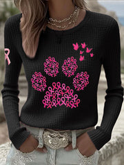 Women's Breast Cancer Awareness Animal Paw Print Tops