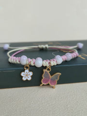 Women's Breast Cancer Awareness Pink Butterfly Bracelets