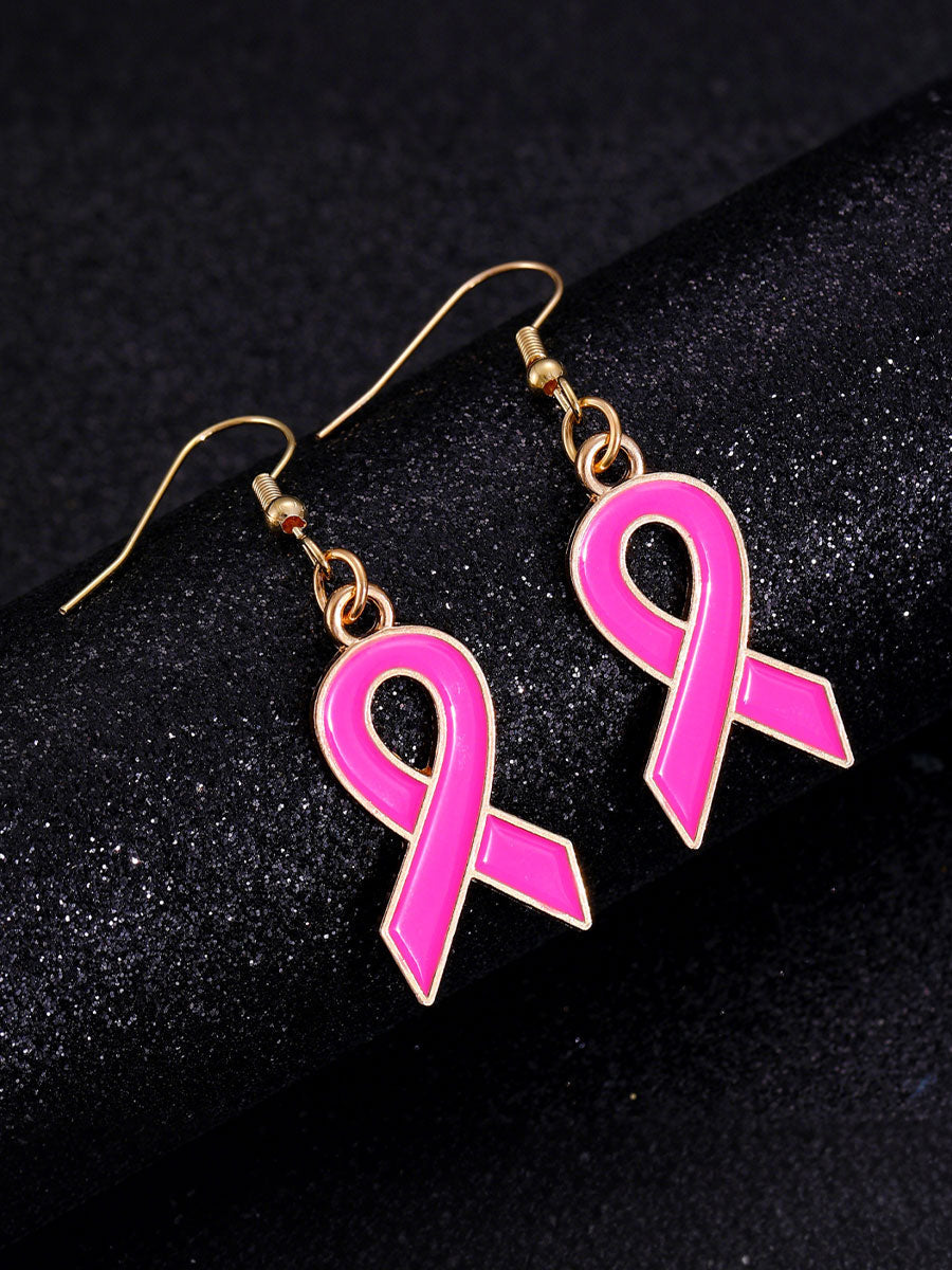 Women's Breast Cancer Awareness Pink Ribbon Earrings
