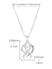 Women's Breast Cancer Awareness Pink Ribbon Necklace