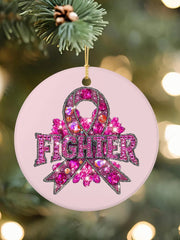 Breast Cancer Awareness Pink Ribbon Acrylic Decorative Ornament