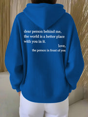 Women's Dear Person Behind Me You Are Enough Printed Hoodie
