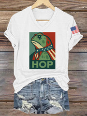 Women's Retro Resist Frog Printed T-shirt