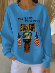 Women's Portland Frog 2028 Ribbed Round-Neck Sweatshirt