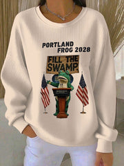 Women's Portland Frog 2028 Ribbed Round-Neck Sweatshirt