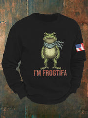 Men's Retro Resist Frog  Crew Neck Sweatshirt