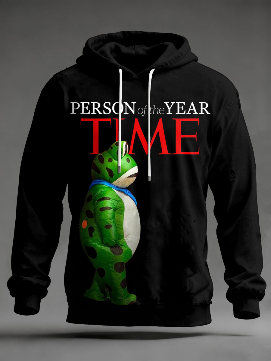 Men's Polish Frog Person of The Year Print Hoodie