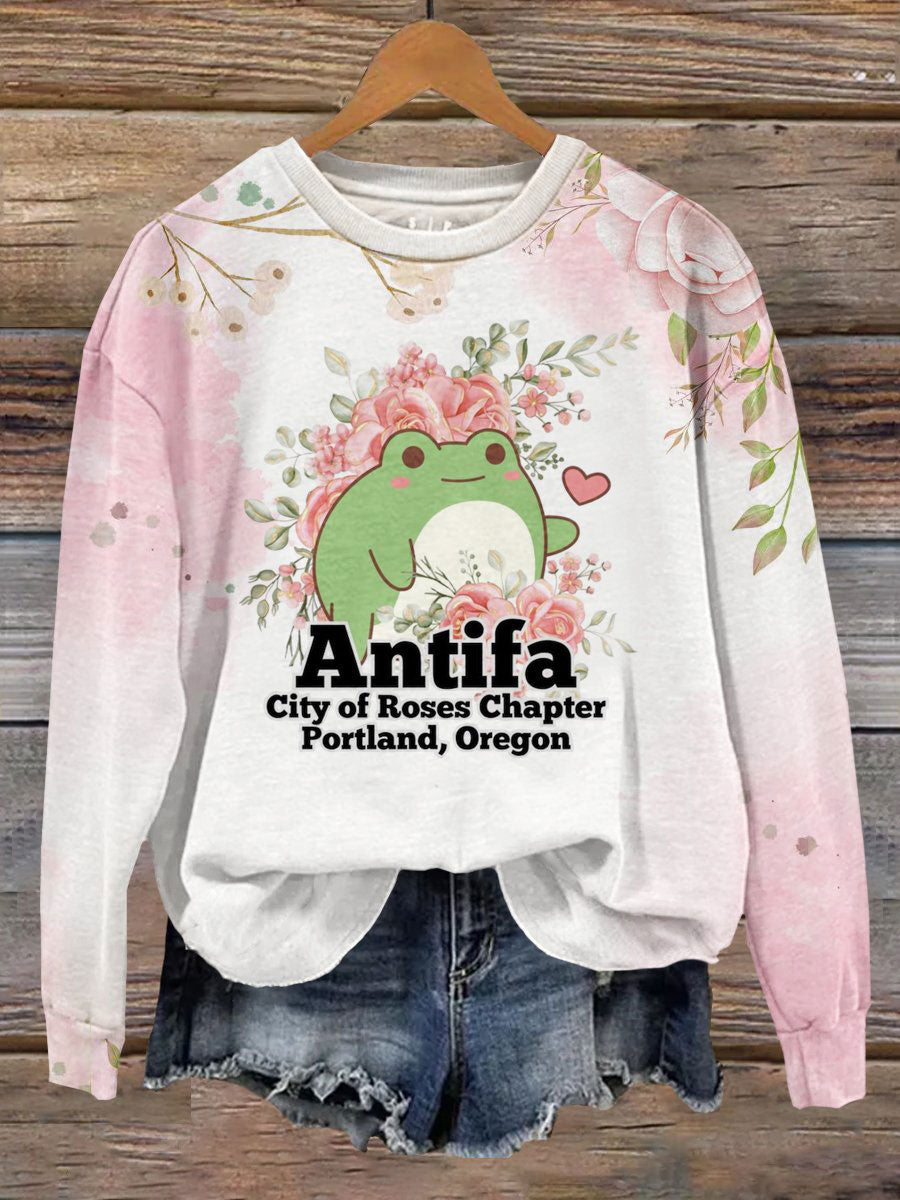 Women's Antifa City Of Roses Chapter Portland Oregon Sweatshirt